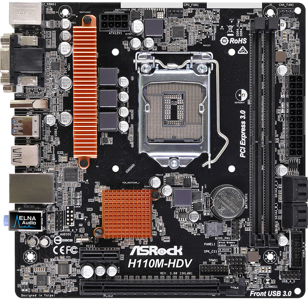 Asrock H110M-HDV R3.0 - Motherboard Specifications On MotherboardDB